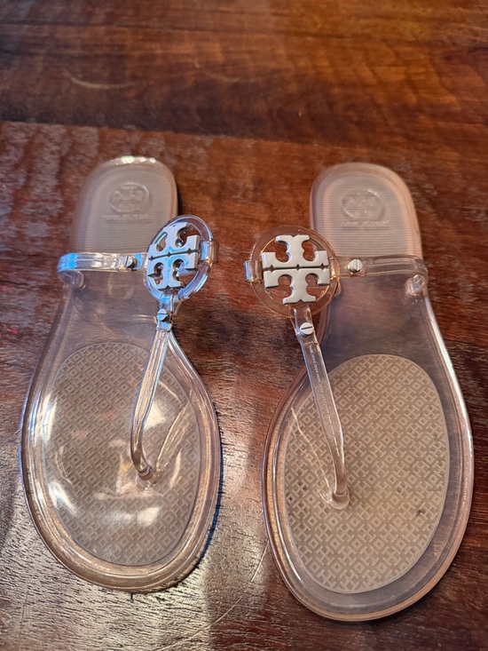 Tory Burch Shoes - Tory Burch Clear Jelly Miller Sandals with Gold Logo